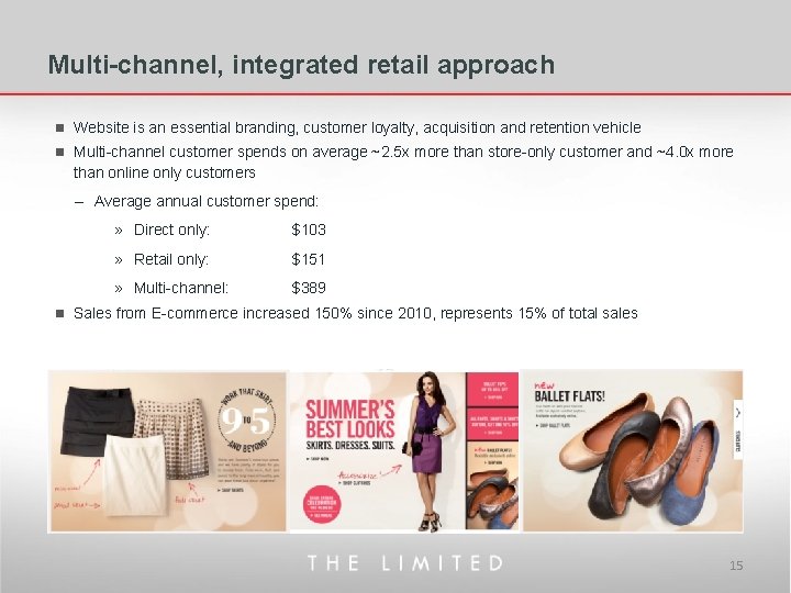 Multi-channel, integrated retail approach n Website is an essential branding, customer loyalty, acquisition and