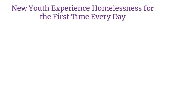 New Youth Experience Homelessness for the First Time Every Day 