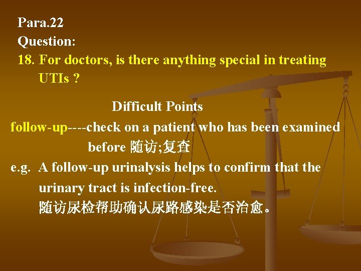 Para. 22 Question: 18. For doctors, is there anything special in treating UTIs ?