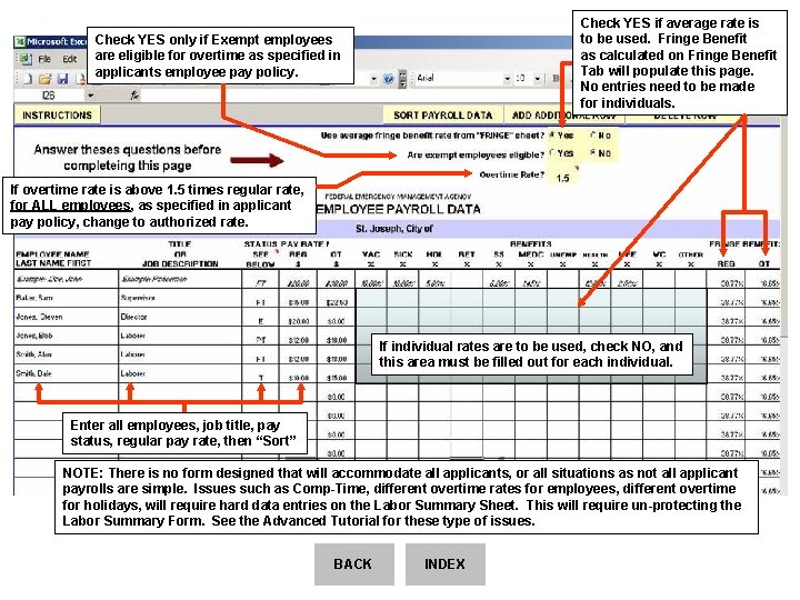 Check YES if average rate is to be used. Fringe Benefit as calculated on