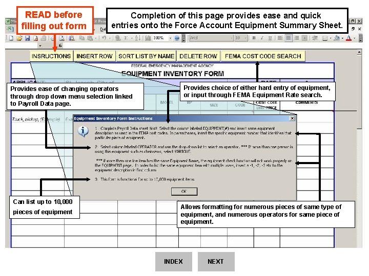 READ before filling out form Completion of this page provides ease and quick entries