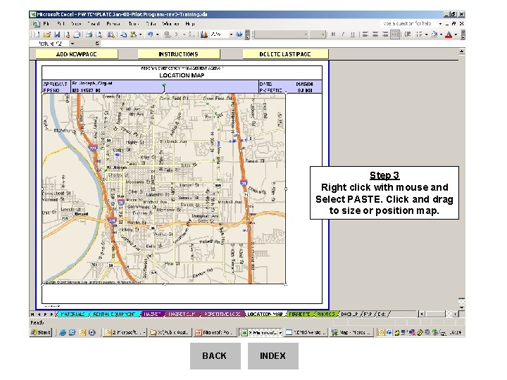 Step 3 Right click with mouse and Select PASTE. Click and drag to size