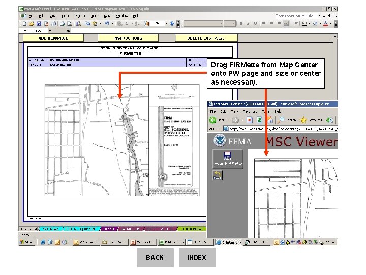 Drag FIRMette from Map Center onto PW page and size or center as necessary.