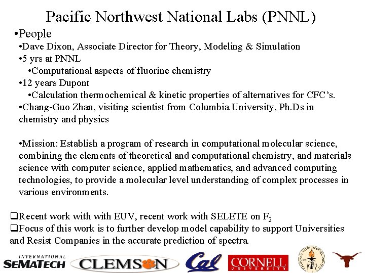 Pacific Northwest National Labs (PNNL) • People • Dave Dixon, Associate Director for Theory,