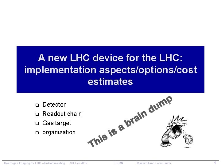 A new LHC device for the LHC: implementation aspects/options/cost estimates q q Detector Readout