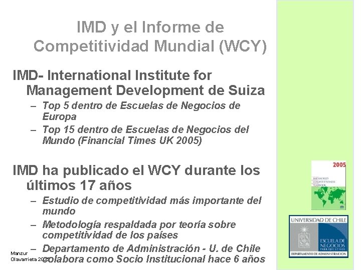 IMD y el Informe de Competitividad Mundial (WCY) IMD- International Institute for Management Development