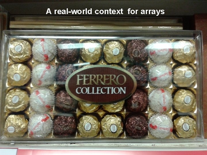 A real-world context for arrays 