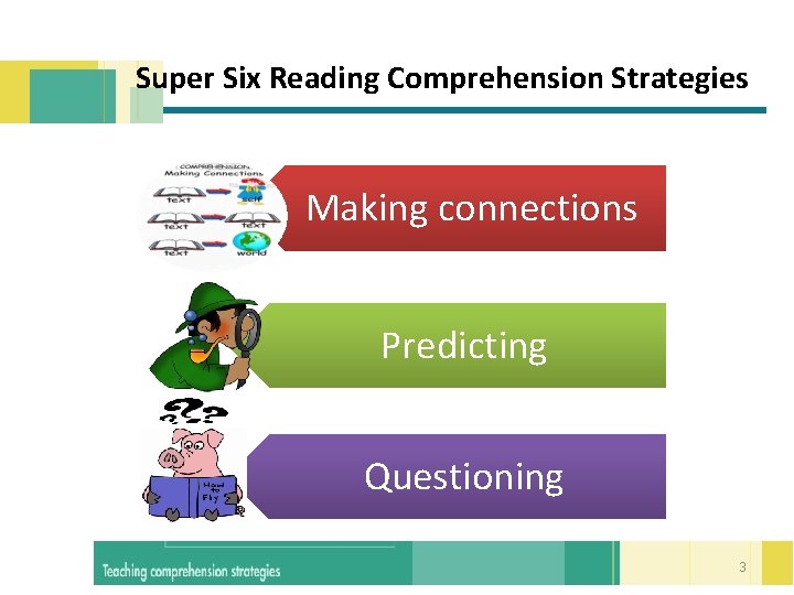  Super Six Reading Comprehension Strategies Making connections Predicting Questioning 3 