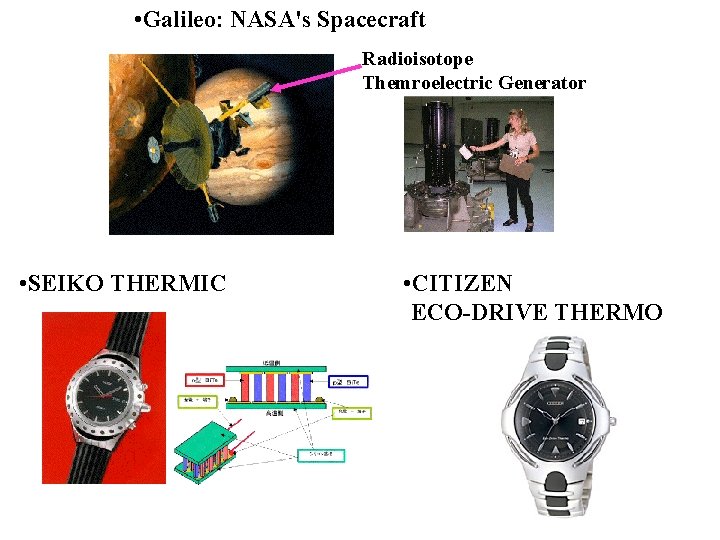 • Galileo: NASA's Spacecraft Radioisotope Themroelectric Generator • SEIKO THERMIC • CITIZEN ECO-DRIVE • Galileo: NASA's Spacecraft Radioisotope Themroelectric Generator • SEIKO THERMIC • CITIZEN ECO-DRIVE