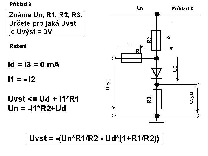 Příklad 9 Un R 2 Známe Un, R 1, R 2, R 3. Určete