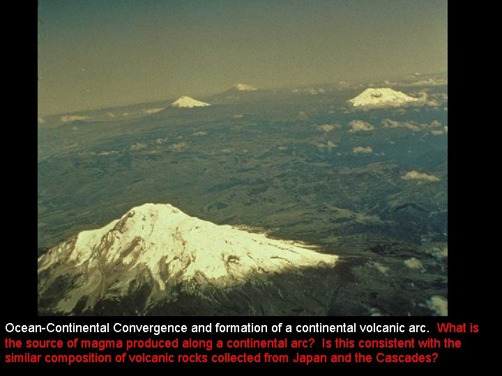 Ocean-Continental Convergence and formation of a continental volcanic arc. What is the source of