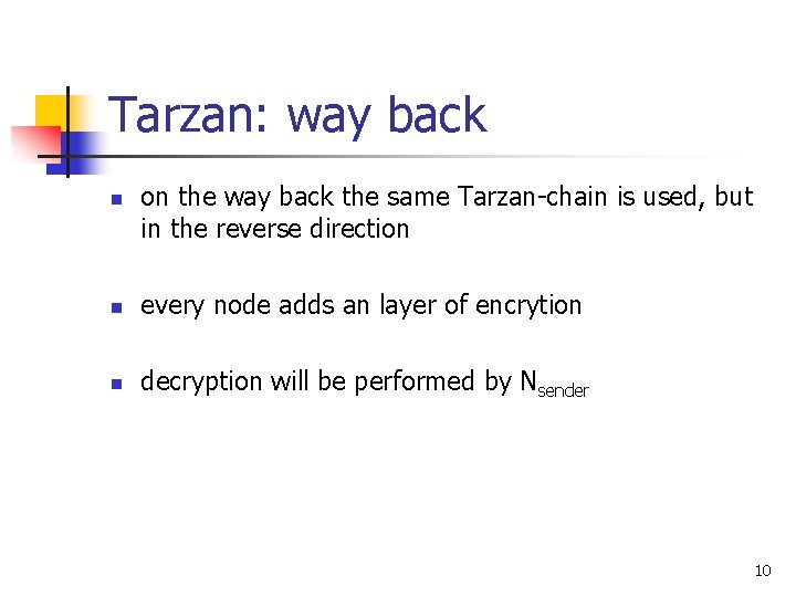 Tarzan: way back n on the way back the same Tarzan-chain is used, but Tarzan: way back n on the way back the same Tarzan-chain is used, but