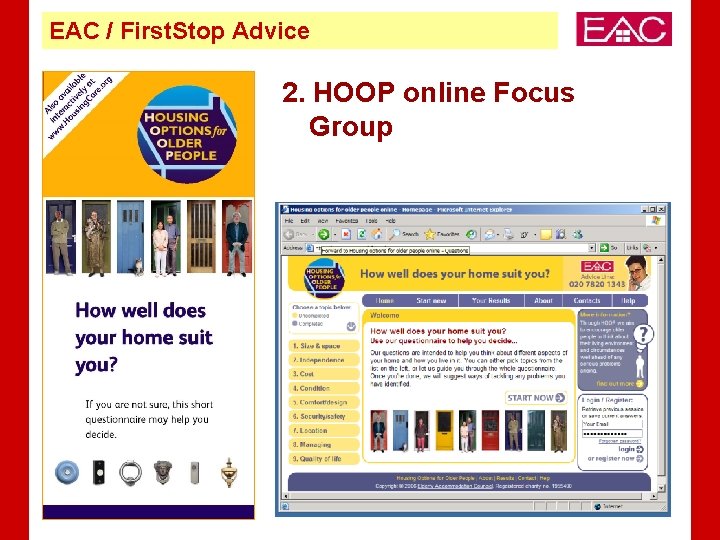 EAC / First. Stop Advice 2. HOOP online Focus Group 