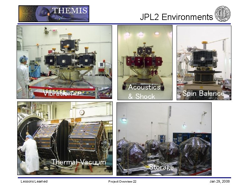 JPL 2 Environments Vibration Thermal Vacuum Lessons Learned Acoustics & Shock Spin Balance FM