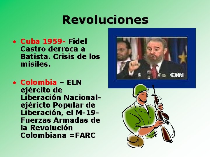 Revoluciones • Cuba 1959 - Fidel Castro derroca a Batista. Crisis de los misiles.