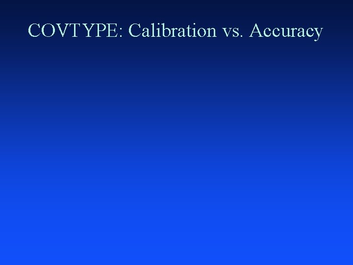 COVTYPE: Calibration vs. Accuracy 