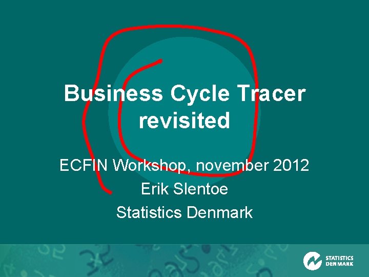 Business Cycle Tracer revisited ECFIN Workshop, november 2012 Erik Slentoe Statistics Denmark 