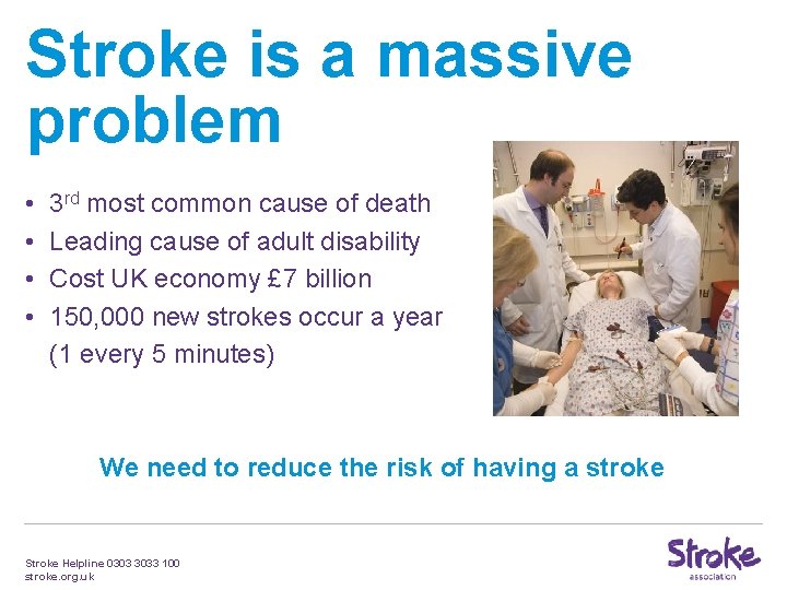 Stroke is a massive problem • • 3 rd most common cause of death Stroke is a massive problem • • 3 rd most common cause of death