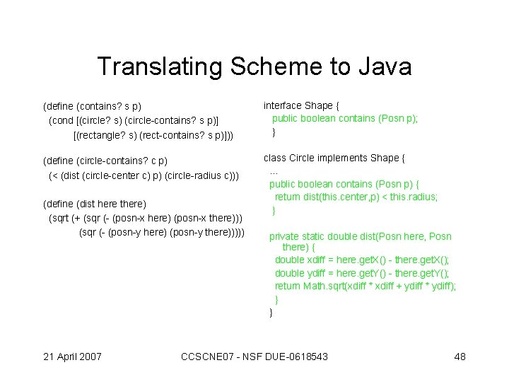 Teach Scheme Reach Java Introducing Oop Without Drowning