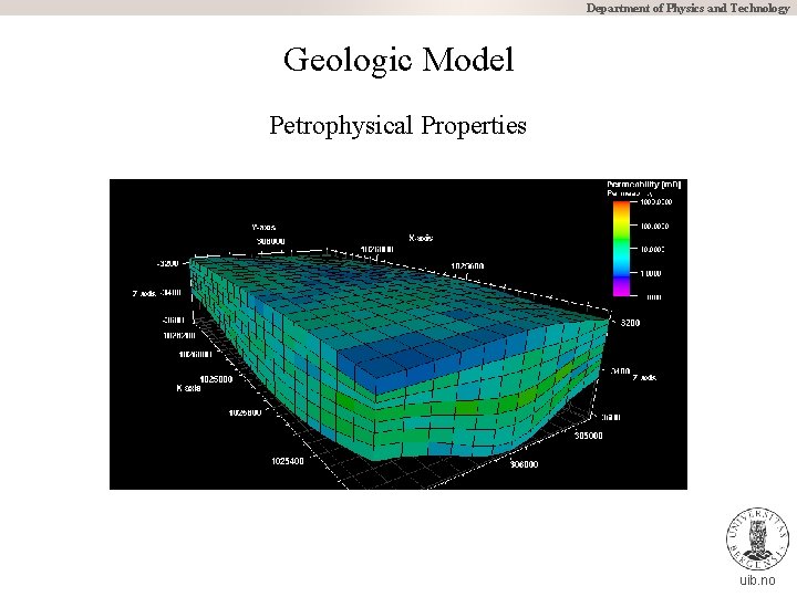 Department of Physics and Technology Geologic Model Petrophysical Properties uib. no 