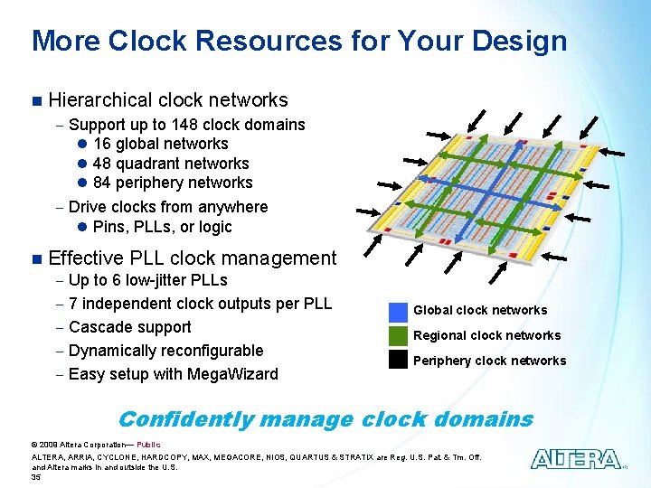 More Clock Resources for Your Design n Hierarchical clock networks - Support up to