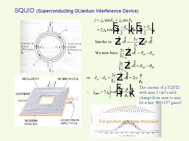 SQUID (Superconducting QUantum Interference Device) The current of a SQUID with area 1 cm