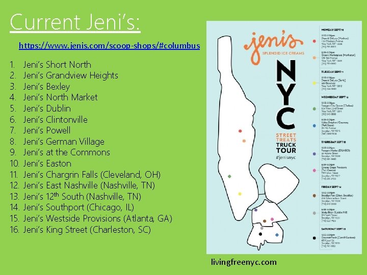 Current Jeni’s: https: //www. jenis. com/scoop-shops/#columbus 1. 2. 3. 4. 5. 6. 7. 8.