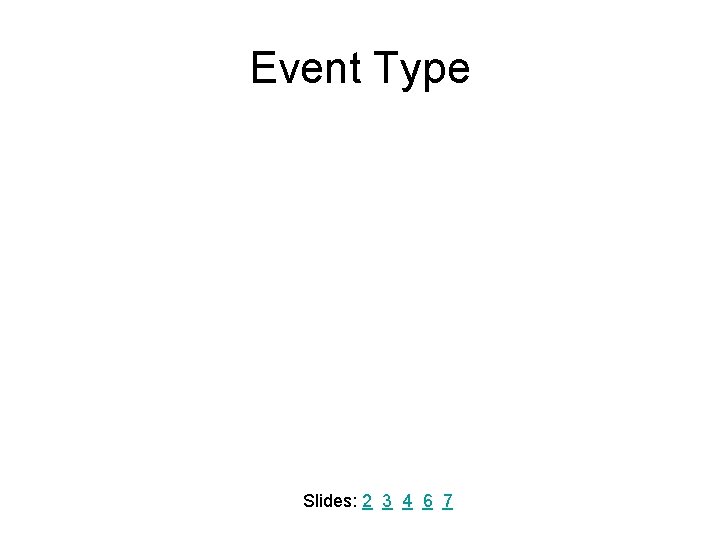 Event Type Slides: 2 3 4 6 7 