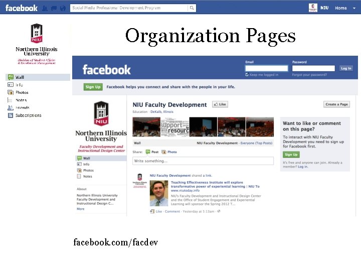 Organization Pages facebook. com/facdev Organization Pages facebook. com/facdev