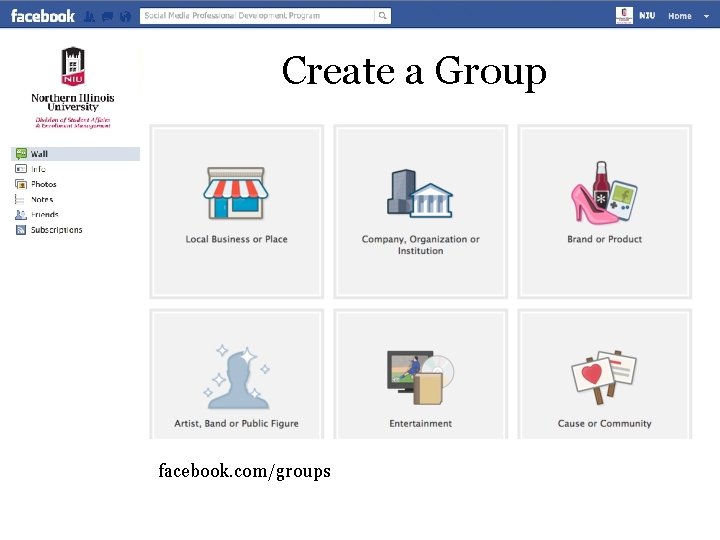 Create a Group facebook. com/groups Create a Group facebook. com/groups