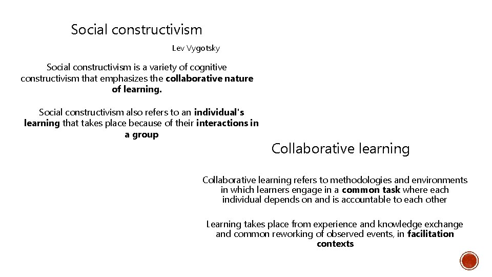 Social constructivism Lev Vygotsky Social constructivism is a variety of cognitive constructivism that emphasizes