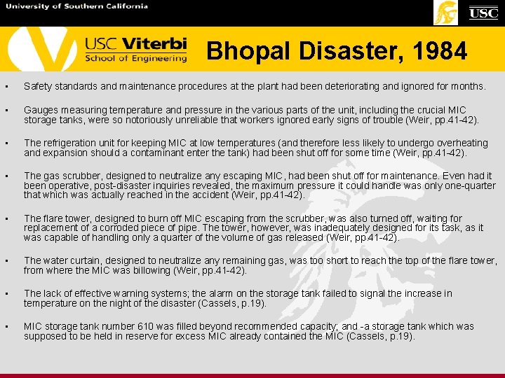 Bhopal Disaster, 1984 • Safety standards and maintenance procedures at the plant had been Bhopal Disaster, 1984 • Safety standards and maintenance procedures at the plant had been
