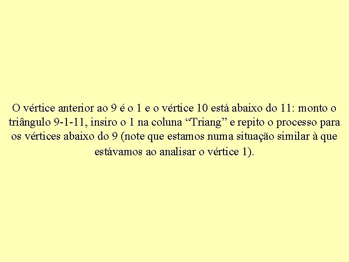 O vértice anterior ao 9 é o 1 e o vértice 10 está abaixo