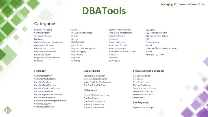 DBATools 15 Managing SQL Server on Server Core 