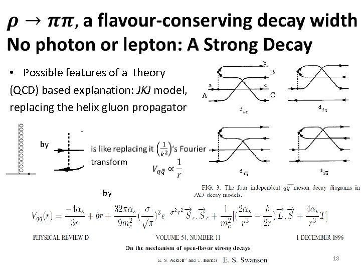  • Possible features of a theory (QCD) based explanation: JKJ model, replacing the