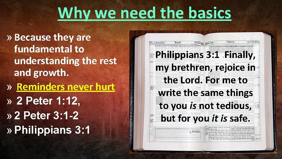 Why we need the basics » Because they are fundamental to understanding the rest