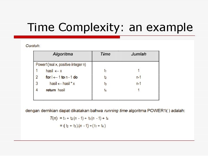 Time Complexity: an example 