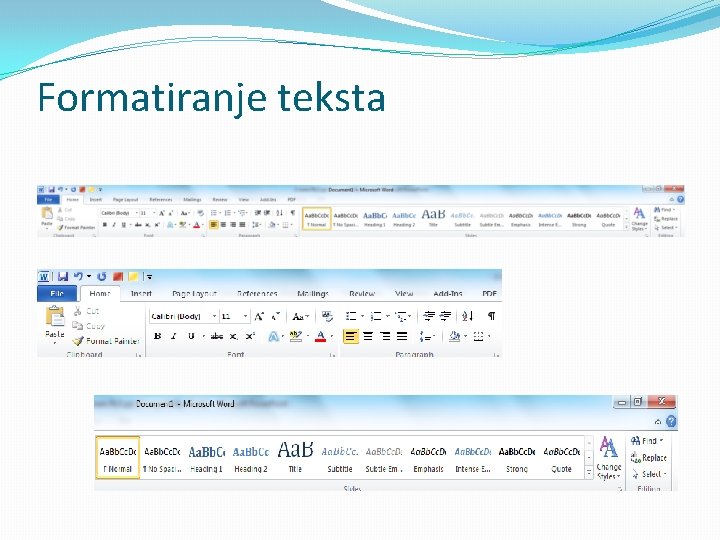 Formatiranje teksta 