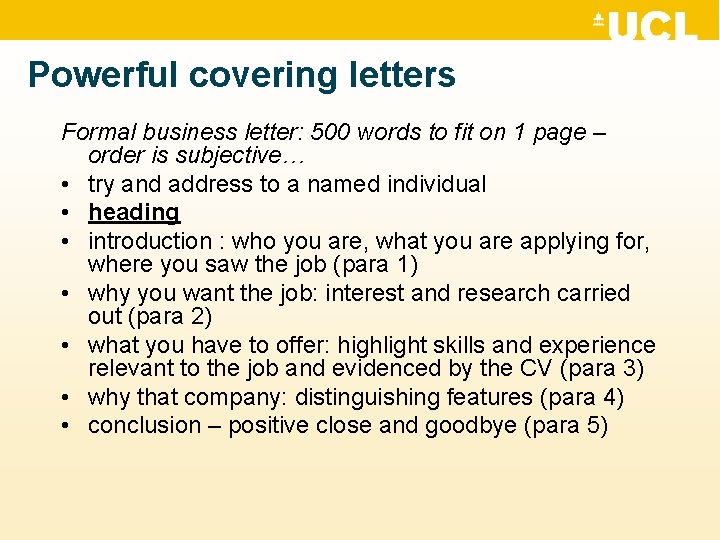 Powerful covering letters Formal business letter: 500 words to fit on 1 page –