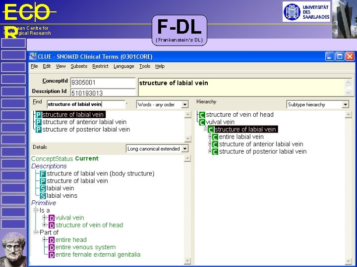 ECO R European Centre for Ontological Research F-DL (Frankenstein’s DL) 