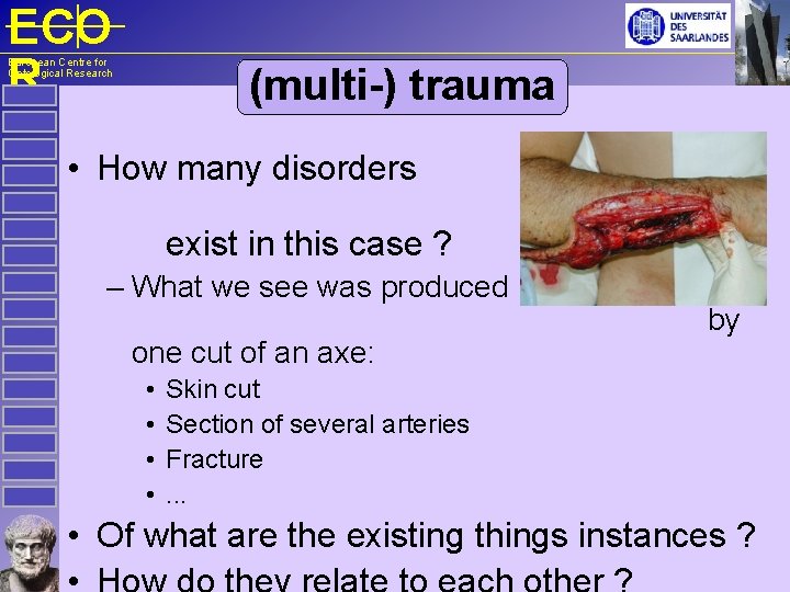 ECO R European Centre for Ontological Research (multi-) trauma • How many disorders exist