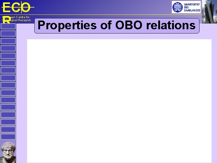 ECO R Properties of OBO relations European Centre for Ontological Research 