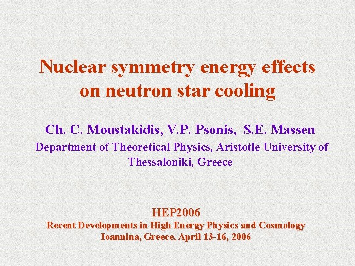 Nuclear symmetry energy effects on neutron star cooling Ch. C. Moustakidis, V. P. Psonis,