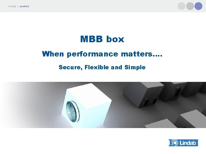 lindab | comfort MBB box When performance matters…. Secure, Flexible and Simple 