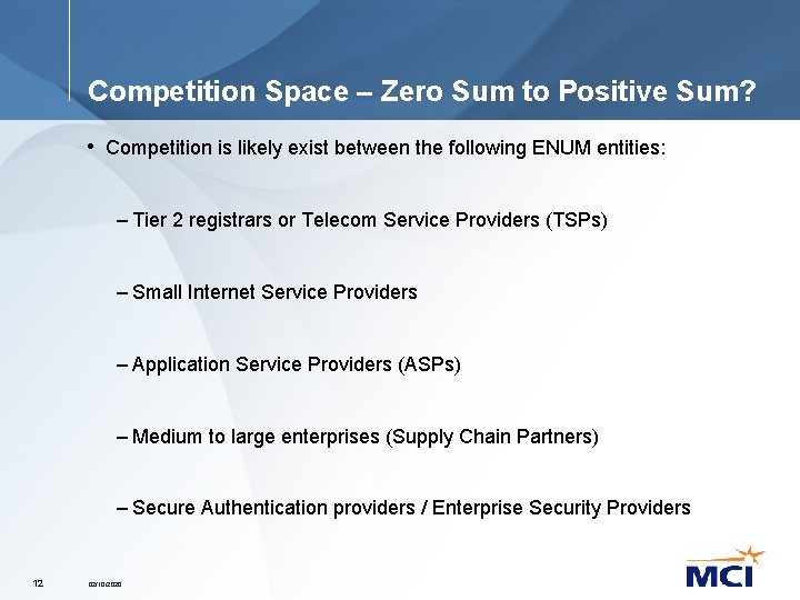 Competition Space – Zero Sum to Positive Sum? • Competition is likely exist between