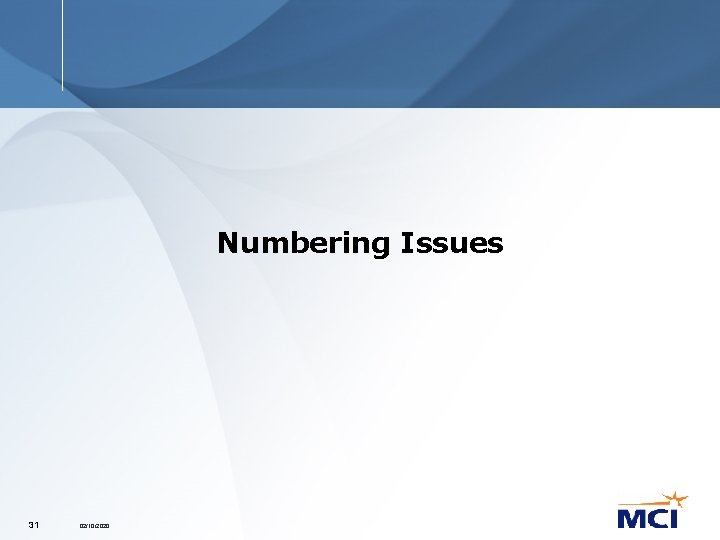 Numbering Issues 31 02/10/2020 