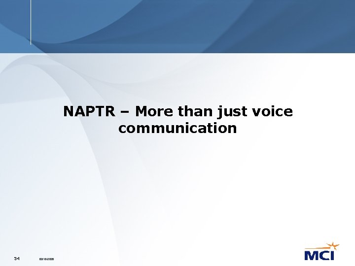 NAPTR – More than just voice communication 34 02/10/2020 