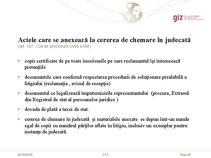 Actele care se anexează la cererea de chemare în judecată (art. 167 Cod de