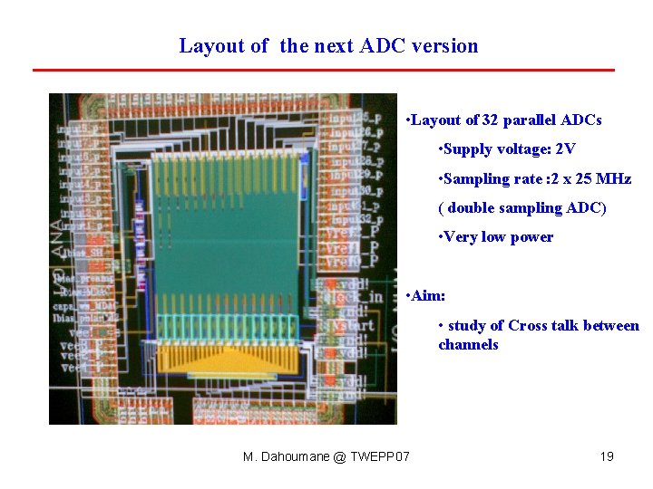 Layout of the next ADC version • Layout of 32 parallel ADCs • Supply Layout of the next ADC version • Layout of 32 parallel ADCs • Supply