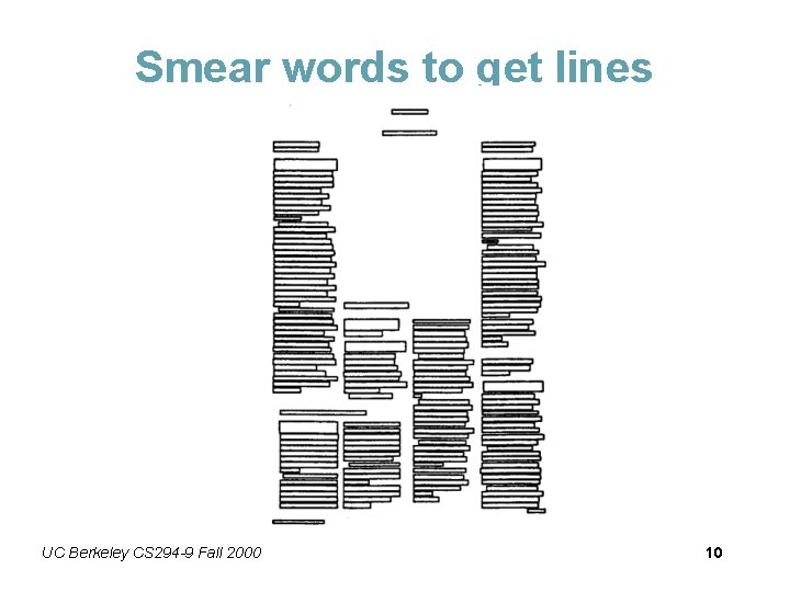Smear words to get lines UC Berkeley CS 294 -9 Fall 2000 10 